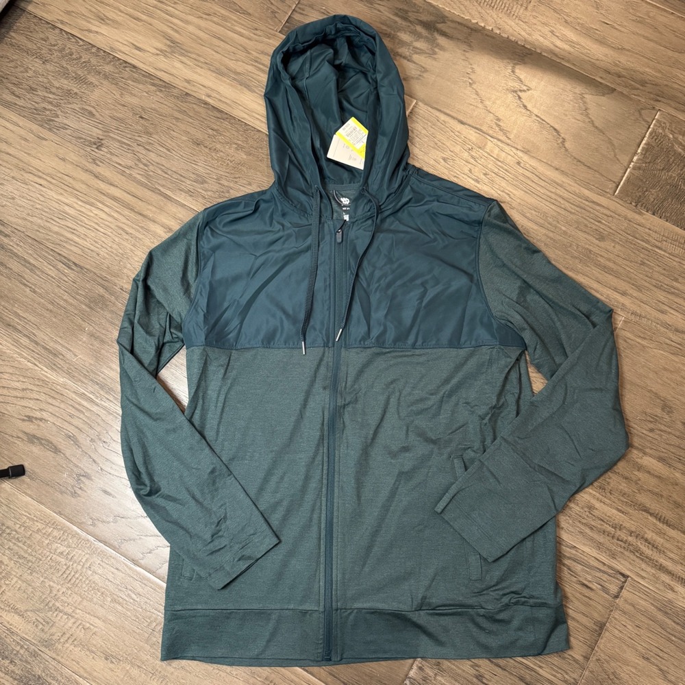 All in Motion Soft Stretch Hooded FZ Jacket Athletic‎ Activewear Green L